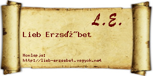 Lieb Erzsébet névjegykártya